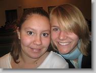 Me and Anna back at the church, tired from a long day of serving for God.